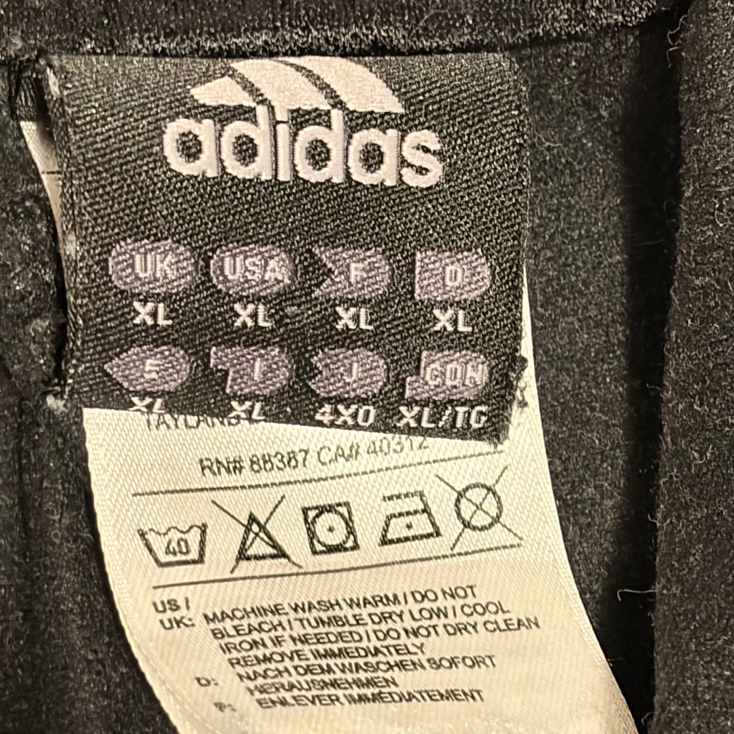 Adidas Black Track Pants with white Side Stripes