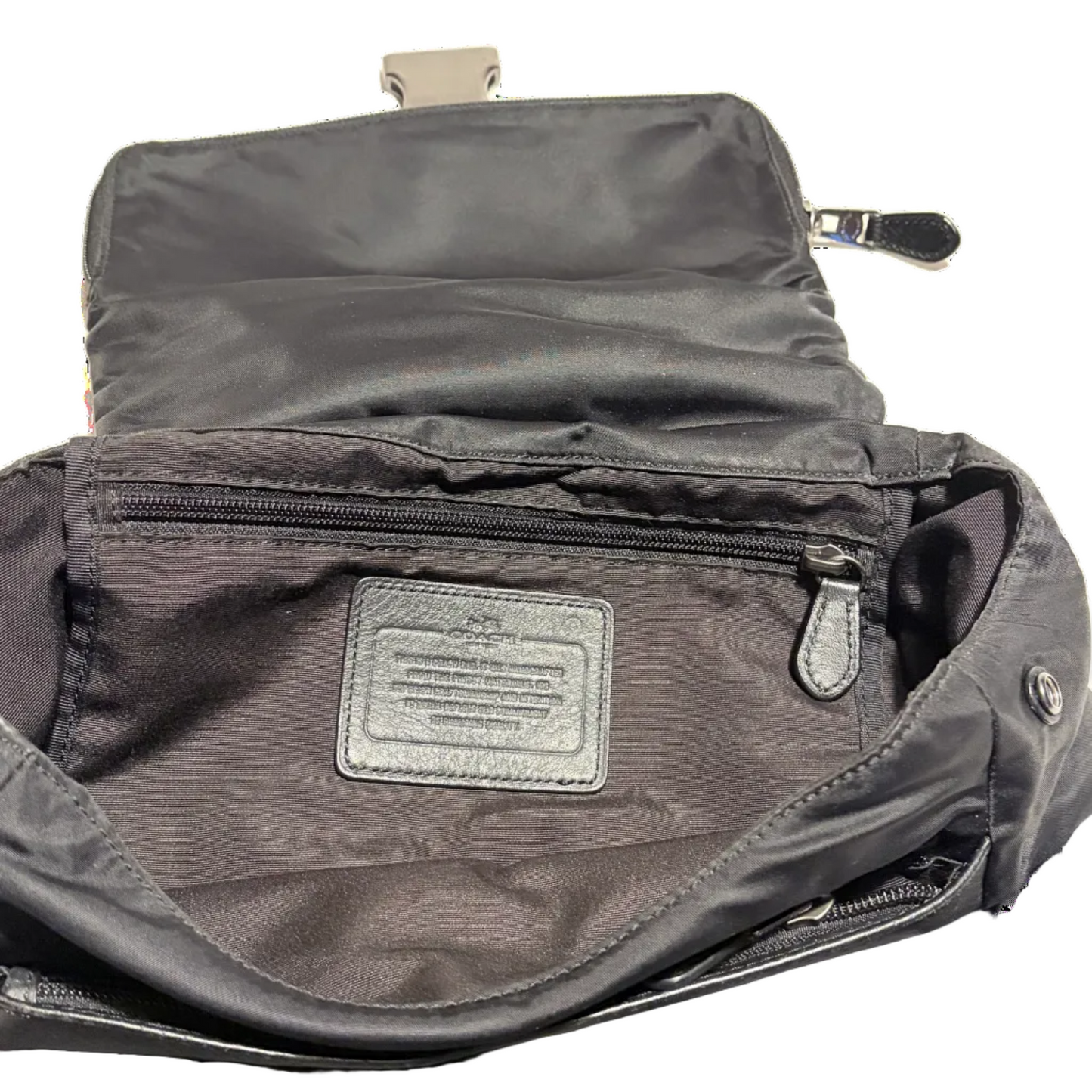Coach Black Leather & Nylon Backpack